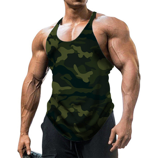 Camouflage Summer Fitness Tank Top for Men Muscle Vests