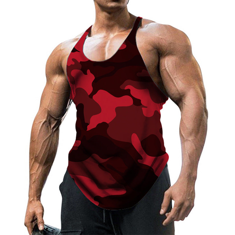 Camouflage Summer Fitness Tank Top for Men Muscle Vests