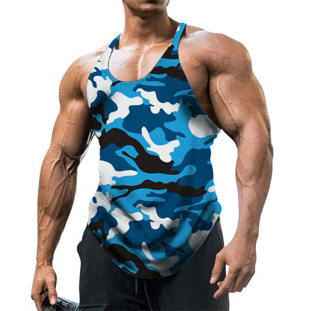 Camouflage Summer Fitness Tank Top for Men Muscle Vests
