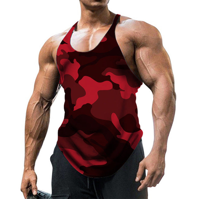Camouflage Summer Fitness Tank Top for Men Muscle Vests