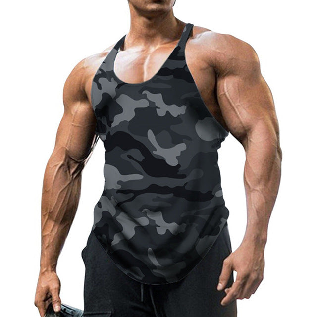 Camouflage Summer Fitness Tank Top for Men Muscle Vests