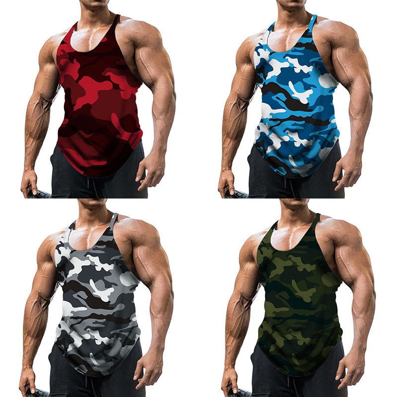 Camouflage Summer Fitness Tank Top for Men Muscle Vests