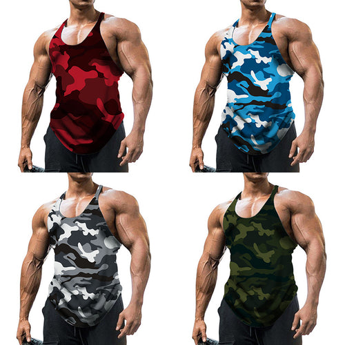 Camouflage Summer Fitness Tank Top for Men Muscle Vests