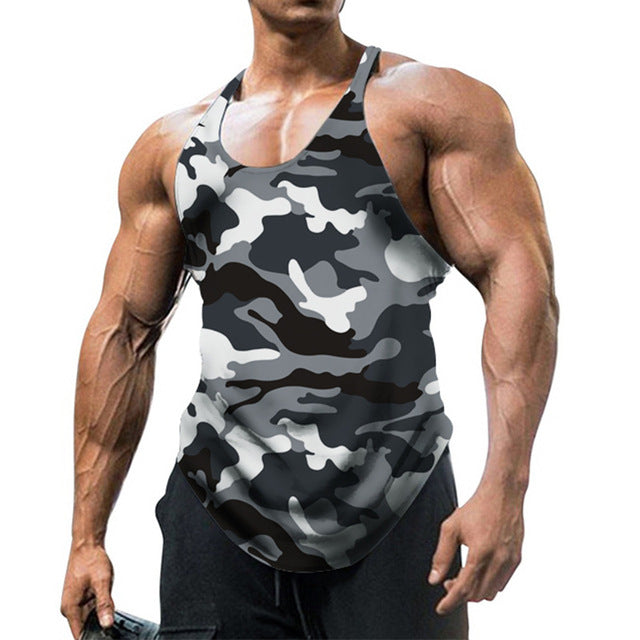 Camouflage Summer Fitness Tank Top for Men Muscle Vests